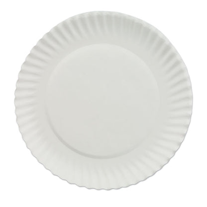 White Paper Plates, 6" dia, 100/Pack, 10 Packs/Carton