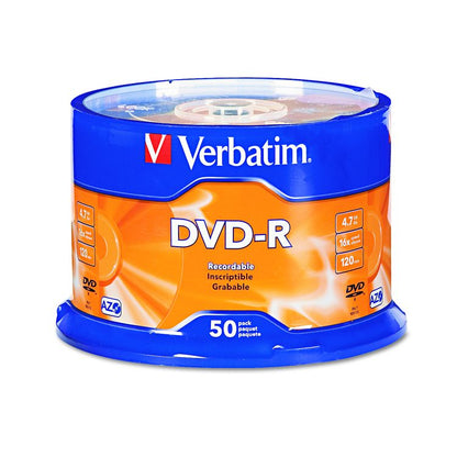 DVD-R Recordable Disc, 4.7 GB, 16x, Spindle, Silver, 50/Pack