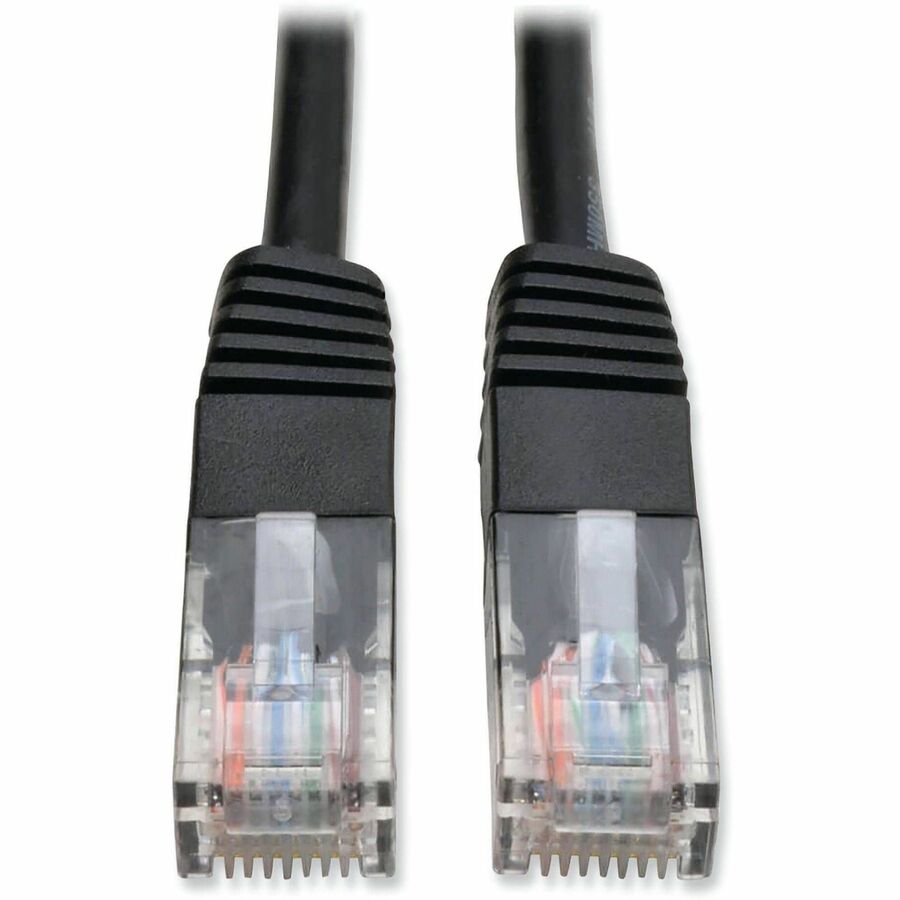 Tripp Lite series Cat5e UTP Patch Network Cable - 10 ft Category 5e Network Cable for Network Device, ATM - First End: 1 x RJ-45 Network - Male - Second End: 1 x RJ-45 Network - Male - 1 Gbit/s - Patch Cable - Gold Plated Contact - CM - 26 AWG - Black...