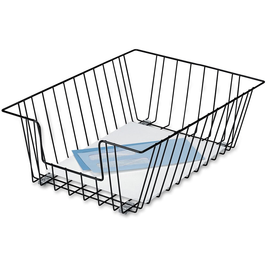 Fellowes Wire 5" Legal Tray - Compartment Size : 8.50" x 14" x 5" - 5" Height x 12" Width x 16.50" Depth - Desktop - Stackable - Black - Steel - 1 Each