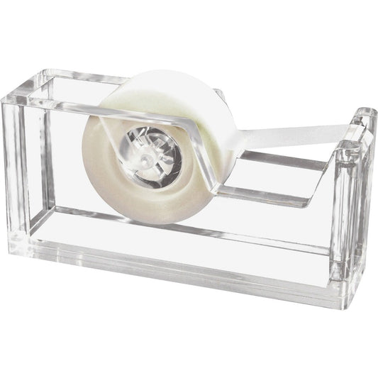 Kantek Tape Dispenser - Holds Total 1 Tape(s) - Refillable - Non-skid Base - Acrylic - Clear - 1 Each