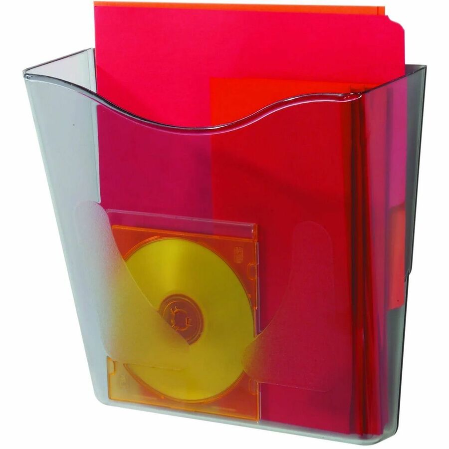 Deflecto Euro-style DocuPocket Wall Pocket - 1 Pocket(s) - 10.25" Height x 10.87" Width x 4" Depth - Smoke - Plastic - 1 Each