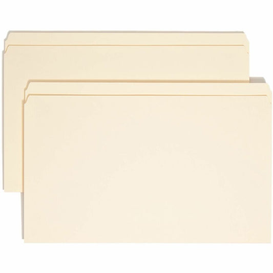 Smead Straight Tab Cut Legal Top Tab File Folder - 8 1/2" x 14" - 3/4" Expansion - 11 pt. - 1 Plys - Manila - Rounded Corner - 10% Recycled - 100 / Box