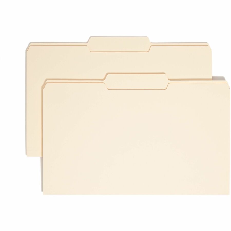 Smead 1/3 Tab Cut Legal Top Tab File Folder - 8 1/2" x 14" - 3/4" Expansion - Top Tab Location - Center Tab Position - 11 pt. - 1 Plys - Manila - 10% Recycled - 100 / Box