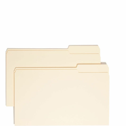 Smead 1/3 Tab Cut Legal Top Tab File Folder - 8 1/2" x 14" - 3/4" Expansion - Top Tab Location - Third Tab Position - 11 pt. - 1 Plys - Manila - 10% Recycled - 100 / Box