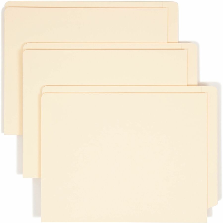 Smead Straight Tab Cut Letter File Pocket - 8 1/2" x 11" - 1 Pocket - 11 pt. - 2 Plys - Manila - Heavyweight Cover, Embossed - 10% Recycled - 50 / Box
