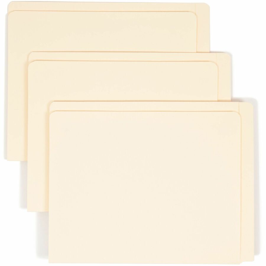 Smead Letter End Tab File Folder - 8 1/2" x 11" - 3/4" Expansion - 11 pt. - 2 Plys - Manila - 10% Recycled - 100 / Box