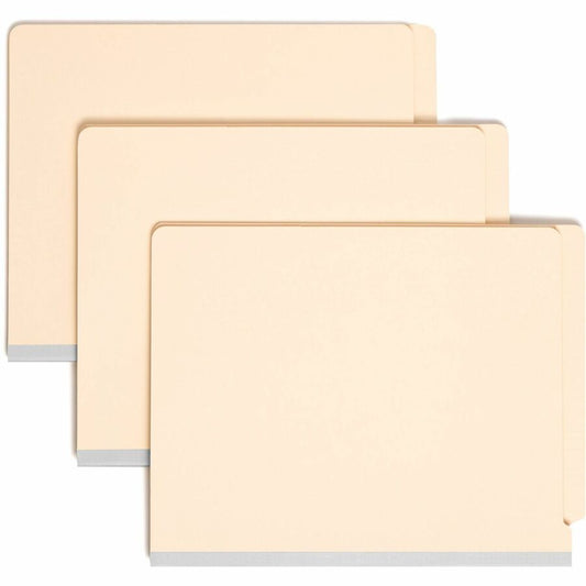 Smead Straight Tab Cut Letter Classification Folder - 8 1/2" x 11" - 2" Expansion - 2 x 2B Fastener - 2" for Folder - End Tab Location - 1 Divider - 18 pt. - 2 Plys - Pressboard - Manila - Locking Mechanism, Tear Resistant - 10% Recycled - 10 / Box