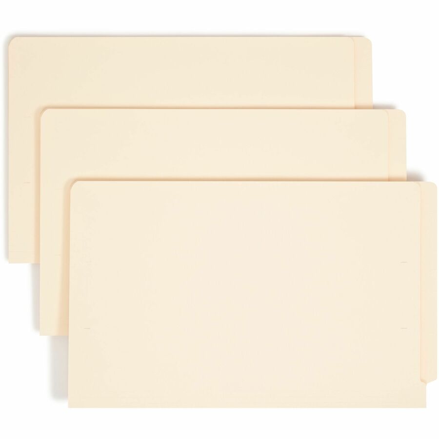 Smead Straight Tab Cut Legal End Tab File Folder - 8 1/2" x 14" - 3/4" Expansion - 11 pt. - 2 Plys - Manila - Reinforced Tab, Embossed - 10% Recycled - 100 / Box