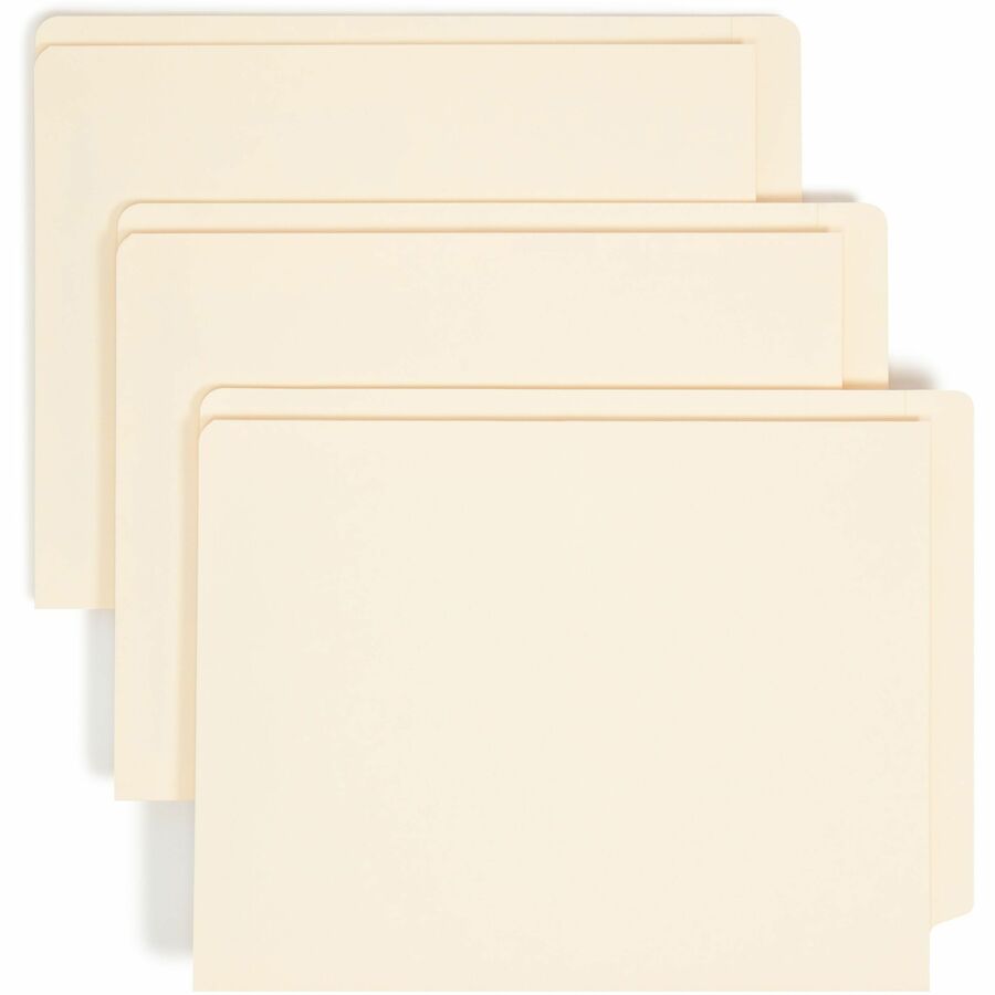 Smead Straight Tab Cut Letter Fastener Folder - 8 1/2" x 11" - 3/4" Expansion - 1 x 2B Fastener - 2" for Folder - 1 Inside Front Pocket - 11 pt. - 2 Plys - Manila - 10% Recycled - 50 / Box