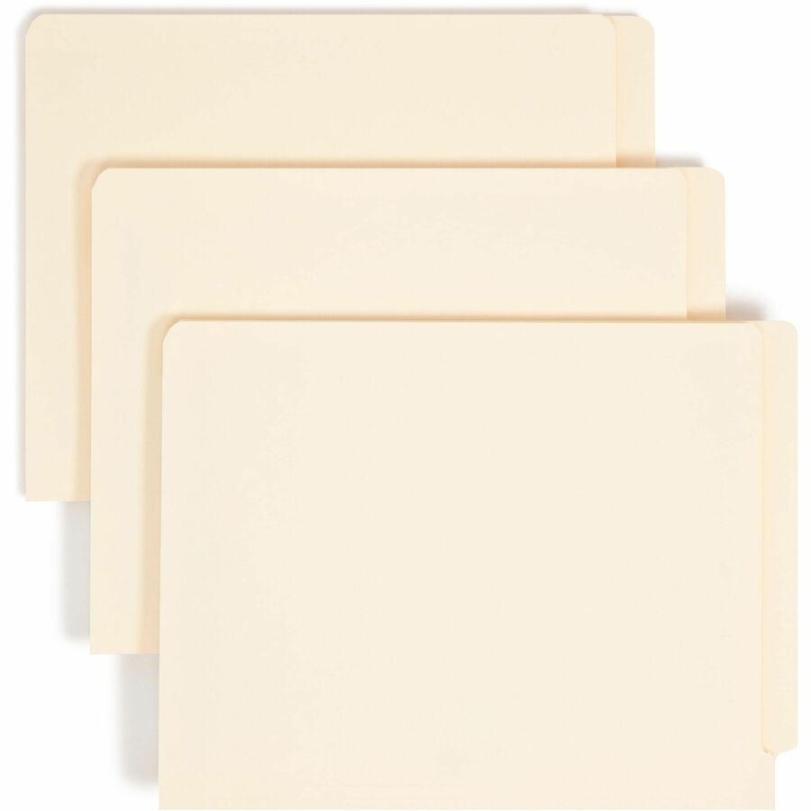 Smead Straight Tab Cut Letter Fastener Folder - 8 1/2" x 11" - 3/4" Expansion - 1 x 2B Fastener - 2" for Folder - End Tab Location - 11 pt. - 2 Plys - Manila - Reinforced Tab, Embossed - 10% Recycled - 50 / Box