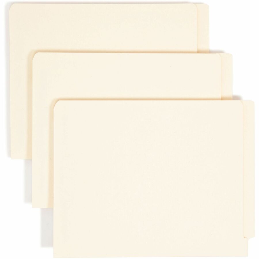 Smead Straight Tab Cut Letter Fastener Folder - 8 1/2" x 11" - 3/4" Expansion - 2 x 2B Fastener - 2" for Folder - End Tab Location - 11 pt. - 2 Plys - Manila - Reinforced Tab, Embossed - 10% Recycled - 50 / Box