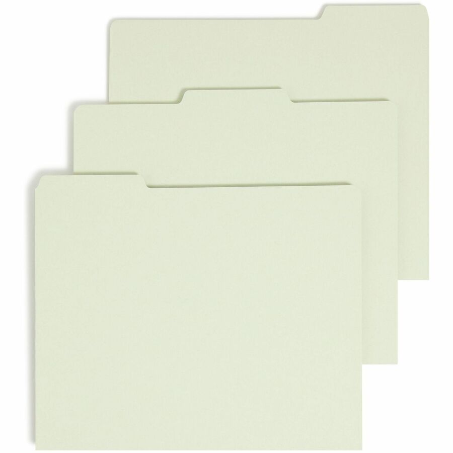 Smead Filing Guides with Blank Tab - Blank Assorted Tab(s) - Letter - Gray Pressboard, Green Tab(s) - 100% - 100 / Box