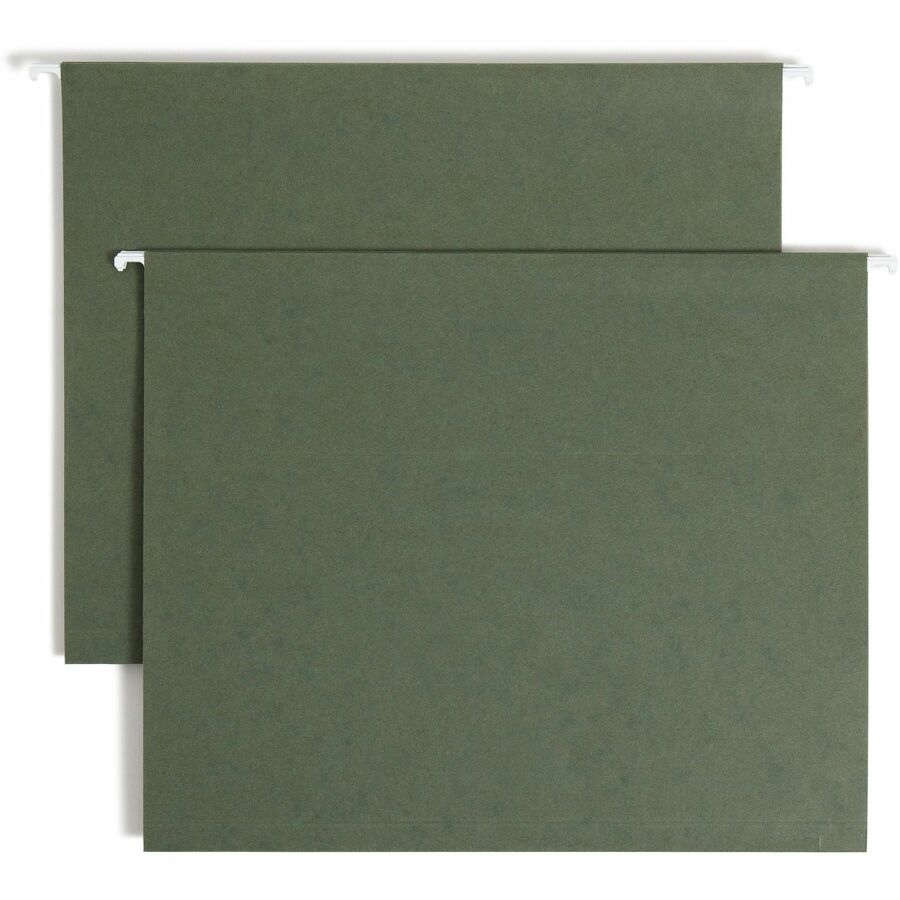 Smead Letter Hanging Folder - 8 1/2" x 11" - 1" Expansion - 11 pt. - Pressboard - Standard Green - Reinforced Base - 10% Recycled - 25 / Box