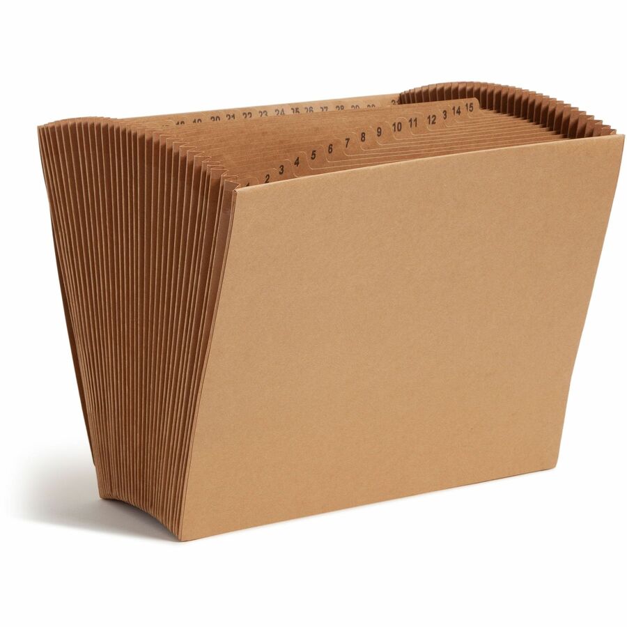 Smead Letter Expanding File - 8 1/2" x 11" - 7/8" Expansion - 31 Pocket - Kraft - Elastic Closure, Reinforced Gusset, Flap, Heavy Duty - 10% Recycled - 1 Each