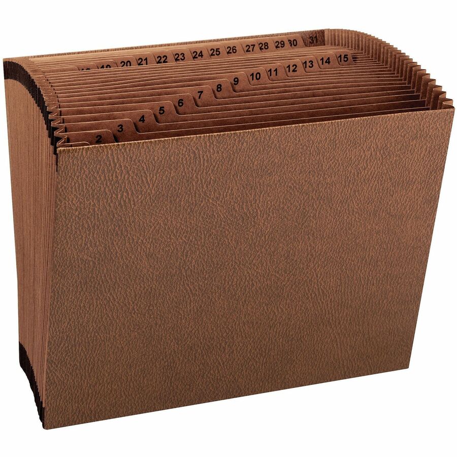 Smead TUFF Letter Recycled Expanding File - 8 1/2" x 11" - 7/8" Expansion - 31 Pocket - Redrope - Reinforced Gusset - 30% Recycled - 1 Each