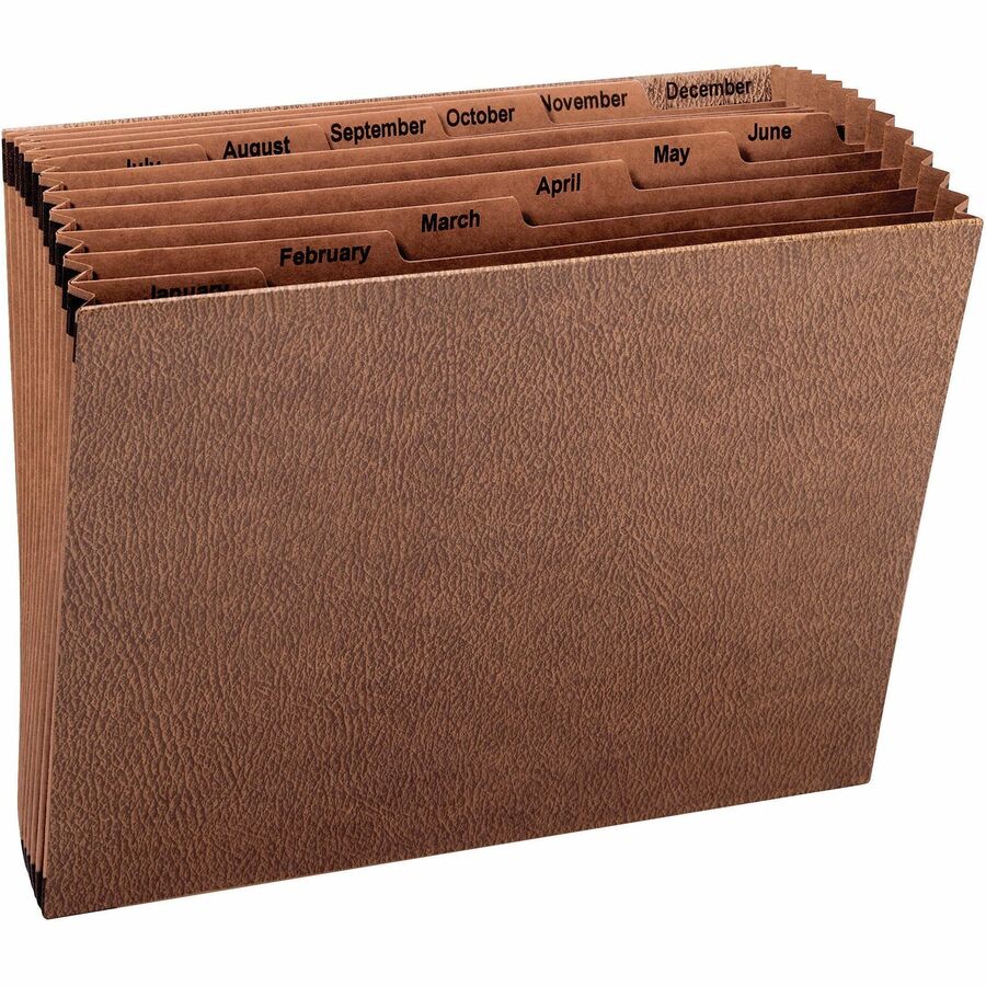 Smead Letter Expanding File - 8 1/2" x 11" - 7/8" Expansion - 12 Pocket - Redrope - Tear Resistant, Reinforced Gusset - 30% Recycled - 1 Each