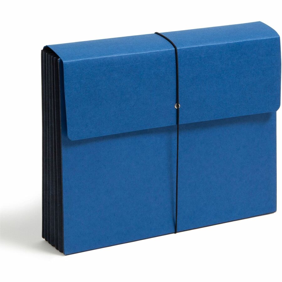 Smead Letter File Wallet - 8 1/2" x 11" - 5 1/4" Expansion - Navy - Elastic Closure, Reinforced Gusset, Tear Resistant - 10% Recycled - 1 Each
