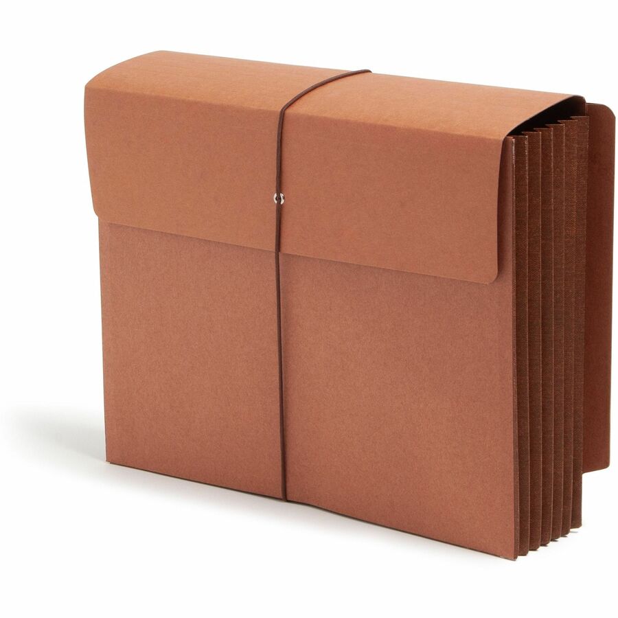 Smead Letter File Wallet - 8 1/2" x 11" - 5 1/4" Expansion - 2 Plys - Redrope - Flap, Tear Resistant, Elastic Closure - 30% Recycled - 10 / Box