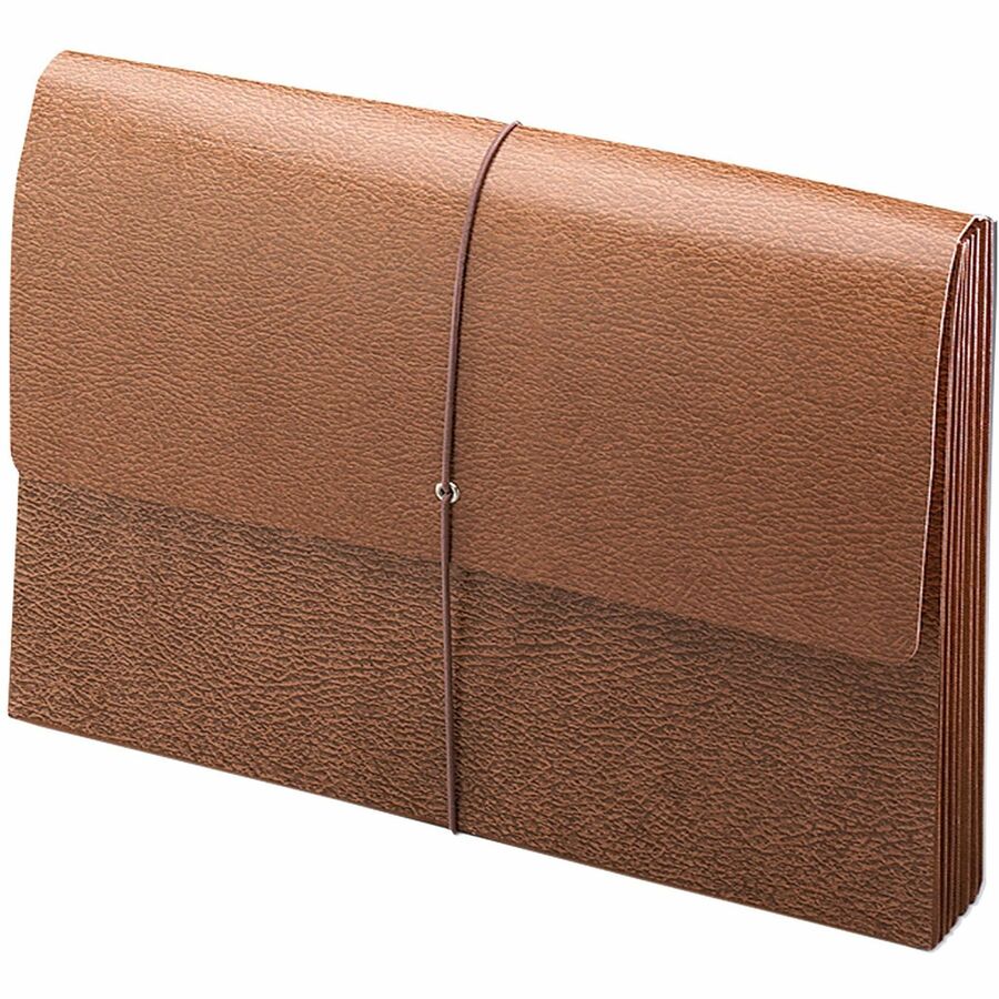 Smead Legal File Wallet - 8 1/2" x 14" - 3 1/2" Expansion - Redrope - Reinforced Gusset, Elastic Closure, Flap, Tear Resistant - 30% Recycled - 1 Each