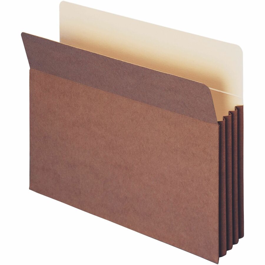 Smead TUFF Straight Tab Cut Letter File Pocket - 8 1/2" x 11" - 3 1/2" Expansion - 11 pt. - Redrope - Reinforced Gusset, Tear Resistant, Heavyweight Cover - 30% Recycled - 10 / Box