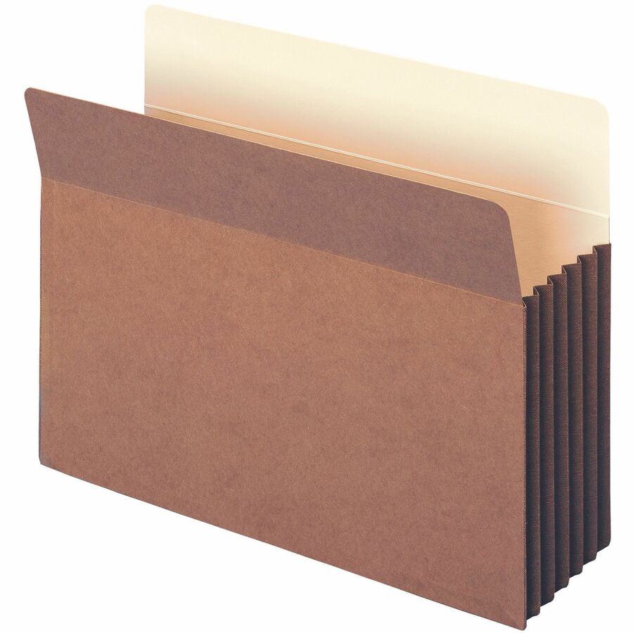 Smead TUFF Straight Tab Cut Letter File Pocket - 8 1/2" x 11" - 5 1/4" Expansion - 11 pt. - Redrope - Reinforced, Tear Resistant, Heavyweight Cover - 30% Recycled - 10 / Box