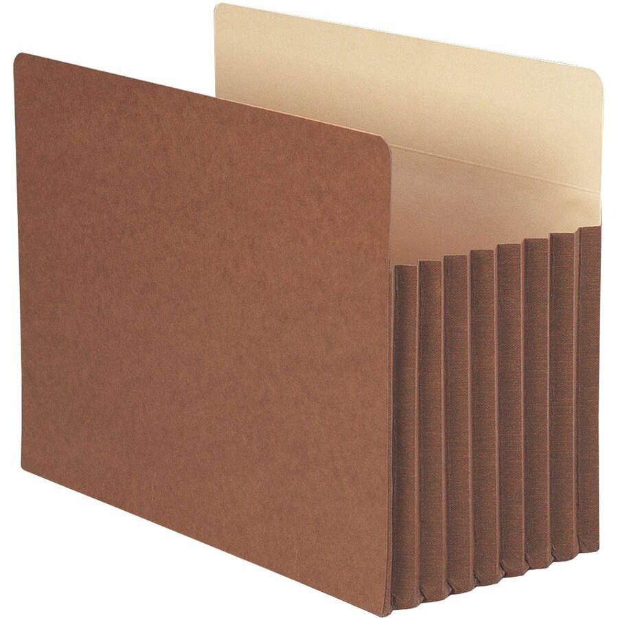 Smead TUFF Straight Tab Cut Letter File Pocket - 8 1/2" x 11" - 7" Expansion - 12.5 pt. - Redrope - Reinforced Gusset, Heavyweight Cover, Tear Resistant - 30% Recycled - 5 / Box