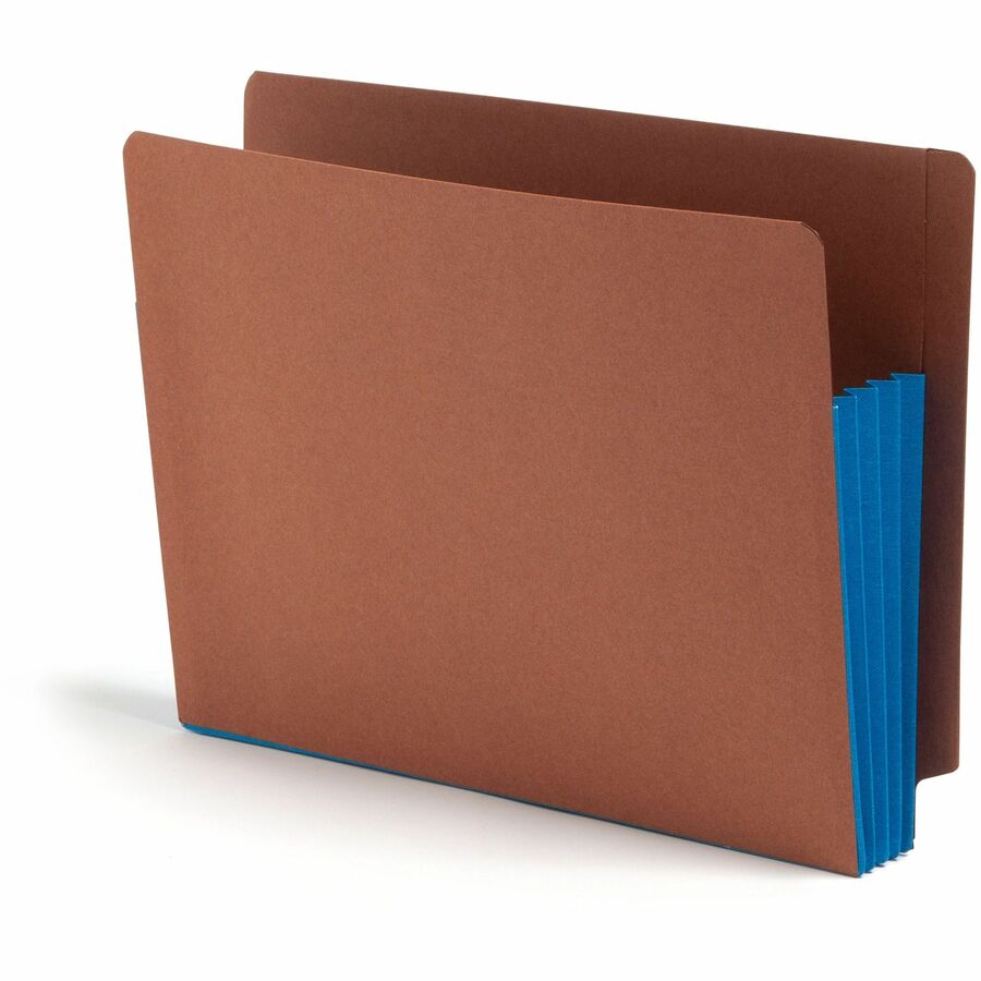 Smead Straight Tab Cut Letter File Pocket - 8 1/2" x 11" - 3 1/2" Expansion - 1 Pocket - Top Tab Location - 12.5 pt. - 2 Plys - Blue - Tear Resistant - 30% Recycled - 10 / Box