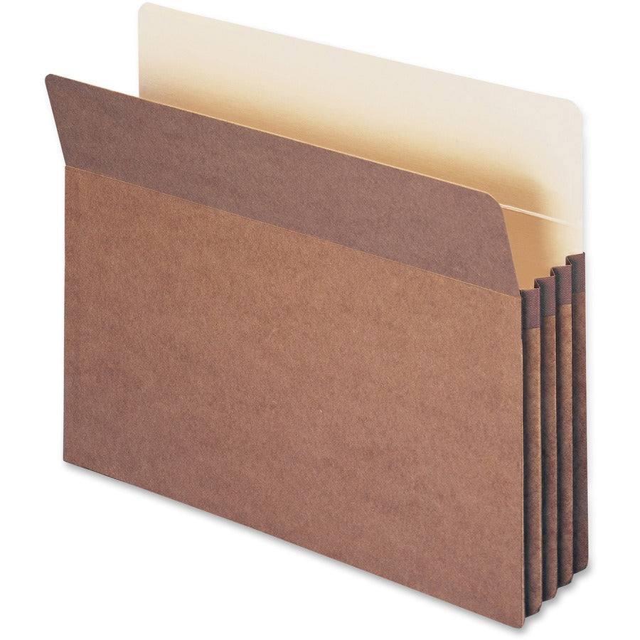 Smead Straight Tab Cut Letter File Pocket - 8 1/2" x 11" - 3 1/2" Expansion - Top Tab Location - 12.5 pt. - Redrope - Reinforced Corner, Reinforced Gusset - 30% Recycled - 50 / Box