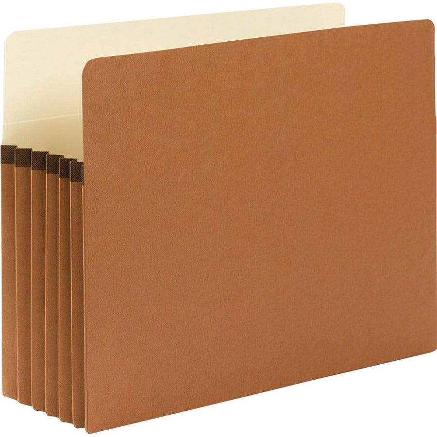 Smead Straight Tab Cut Letter File Pocket - 8 1/2" x 11" - 5 1/4" Expansion - Top Tab Location - 12.5 pt. - Redrope - Tear Resistant, Rounded Corner, Reinforced Gusset - 30% Recycled - 50 / Box