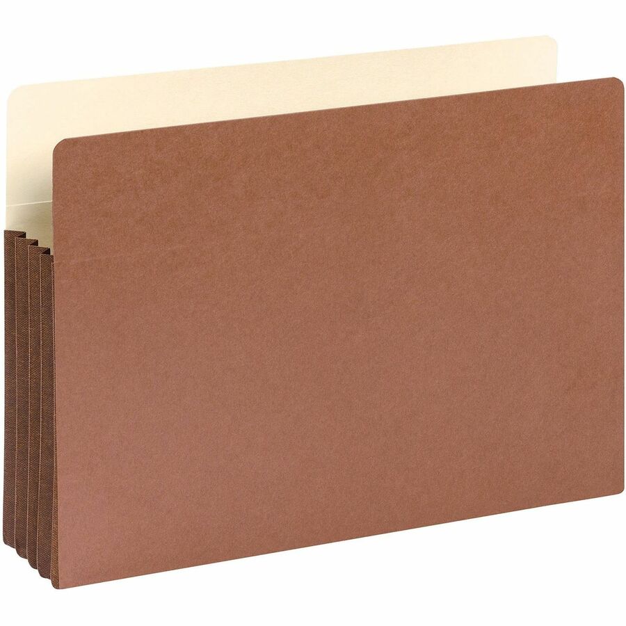 Smead Straight Tab Cut Legal File Pocket - 8 1/2" x 14" - 3 1/2" Expansion - Top Tab Location - 12.5 pt. - Redrope - Tear Resistant, Rounded Corner, Reinforced Gusset - 30% Recycled - 10 / Box