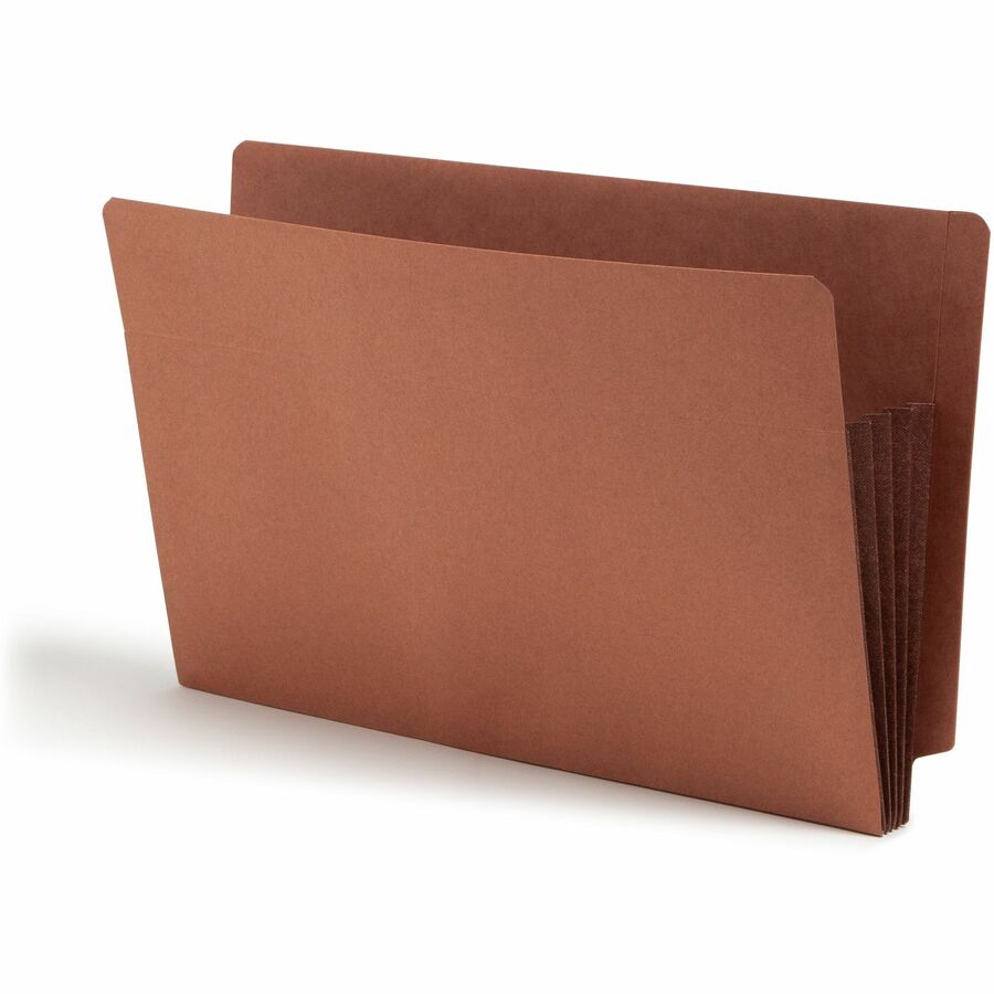 Smead Straight Tab Cut Legal File Pocket - 8 1/2" x 14" - 3 1/2" Expansion - 1 Pocket - End Tab Location - Top Tab Position - 2 Plys - Dark Brown - Tear Resistant - 30% Recycled - 10 / Box