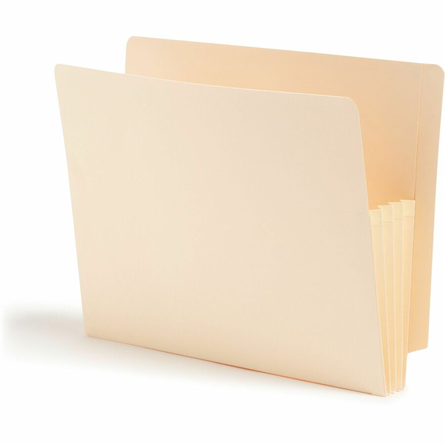Smead Straight Tab Cut Letter File Pocket - 8 1/2" x 11" - 3 1/2" Expansion - 2 Plys - Manila - Embossed - 10% Recycled - 25 / Box