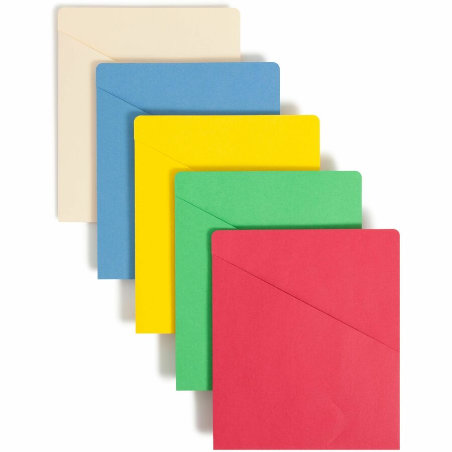 Smead Letter File Jacket - 8 1/2" x 11" - 11 pt. - Manila, Blue, Green, Red, Yellow - 10% Recycled - 25 / Pack