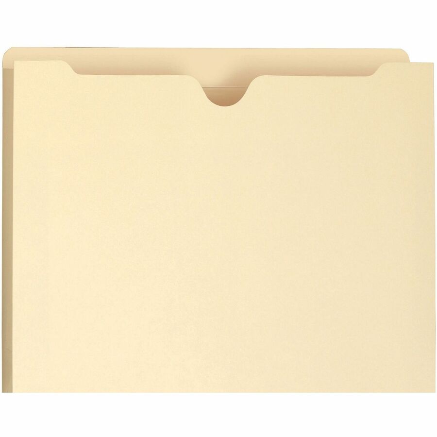 Smead Straight Tab Cut Letter File Jacket - 8 1/2" x 11" - 1 1/2" Expansion - 11 pt. - 2 Plys - Manila - Reinforced, Slip Resistant - 10% Recycled - 50 / Box