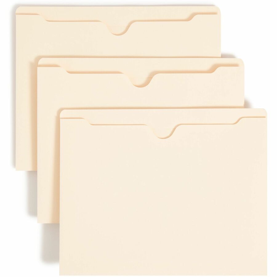 Smead Straight Tab Cut Letter File Jacket - 8 1/2" x 11" - 2" Expansion - 11 pt. - 2 Plys - Manila - Reinforced, Slip Resistant - 10% Recycled - 50 / Box