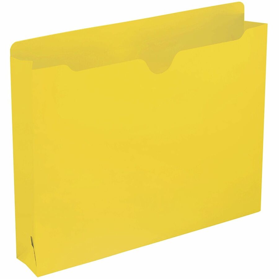 Smead Colored Straight Tab Cut Letter File Jacket - 8 1/2" x 11" - 2" Expansion - 11 pt. - 2 Plys - Yellow - Slip Resistant, Reinforced Tab - 10% Recycled - 50 / Box