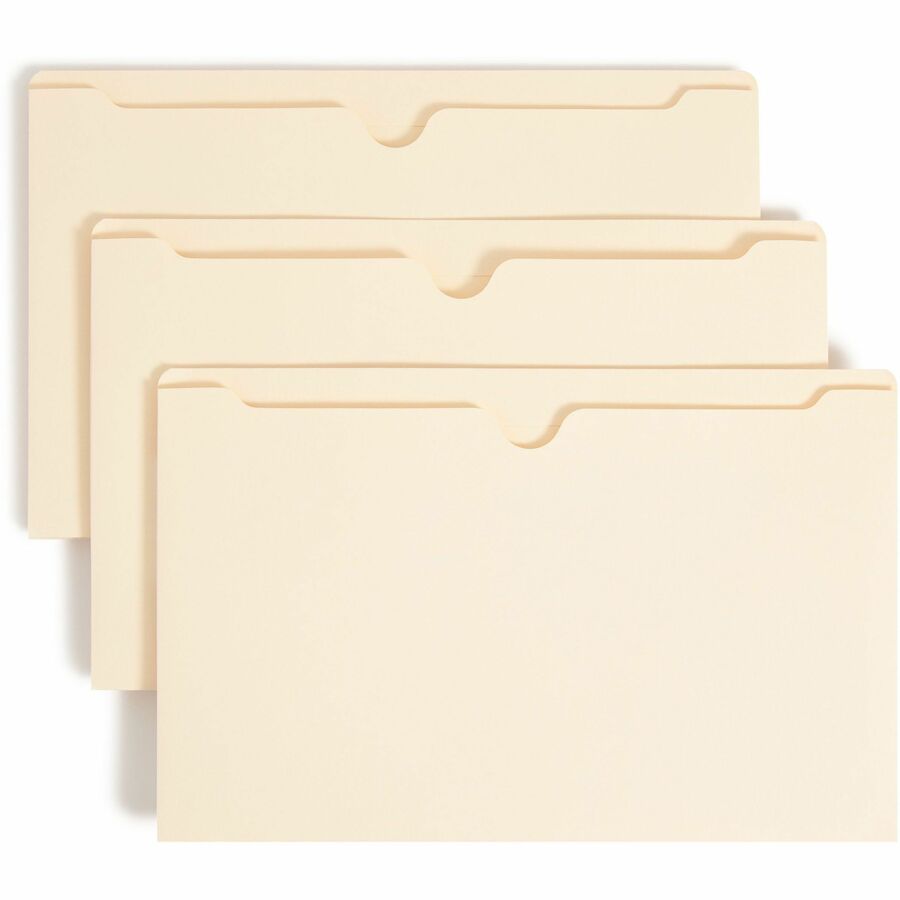 Smead Legal File Jacket - 8 1/2" x 14" - 1 1/2" Expansion - 11 pt. - 2 Plys - Manila - Reinforced, Slip Resistant - 10% Recycled - 50 / Box
