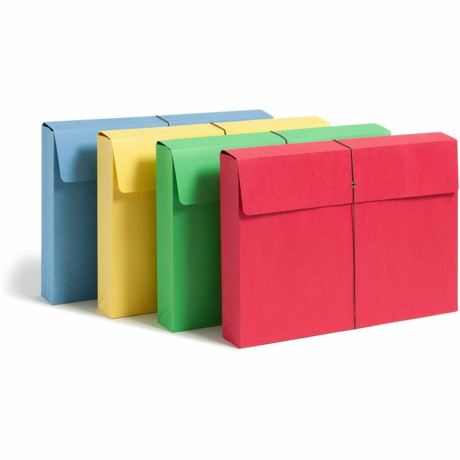 Smead Legal File Wallet - 8 1/2" x 14" - 2" Expansion - 11 pt. - Blue, Green, Red, Yellow - Elastic Closure, Heavy Duty, Flap Closure - 10% Recycled - 50 / Box