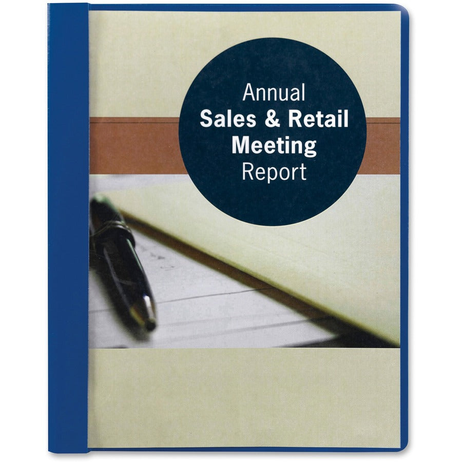 Smead Letter Report Cover - 8 1/2" x 11" - 3 Fastener - 1/2" for Folder - 12 pt. - Vinyl, Metal - Blue - 50% Recycled - 25 / Box