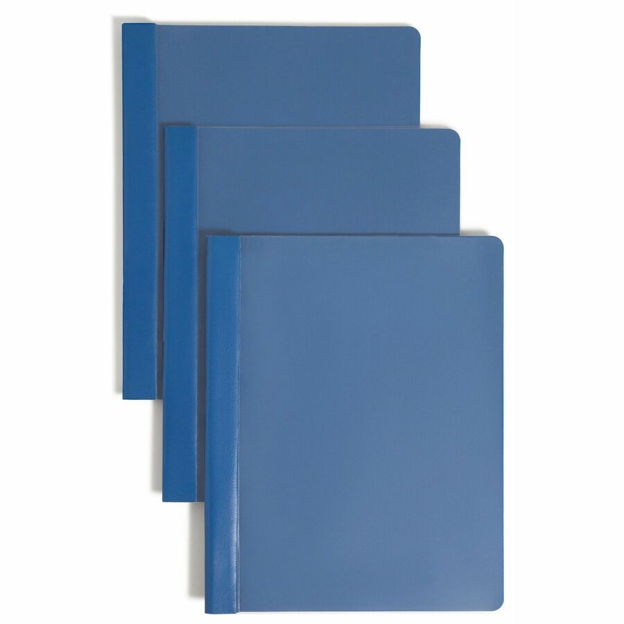 Smead Letter Report Cover - 8 1/2" x 11" - 3 Fastener - 1/2" for Folder - 12 pt. - Vinyl, Metal - Dark Blue - 50% Recycled - 25 / Box