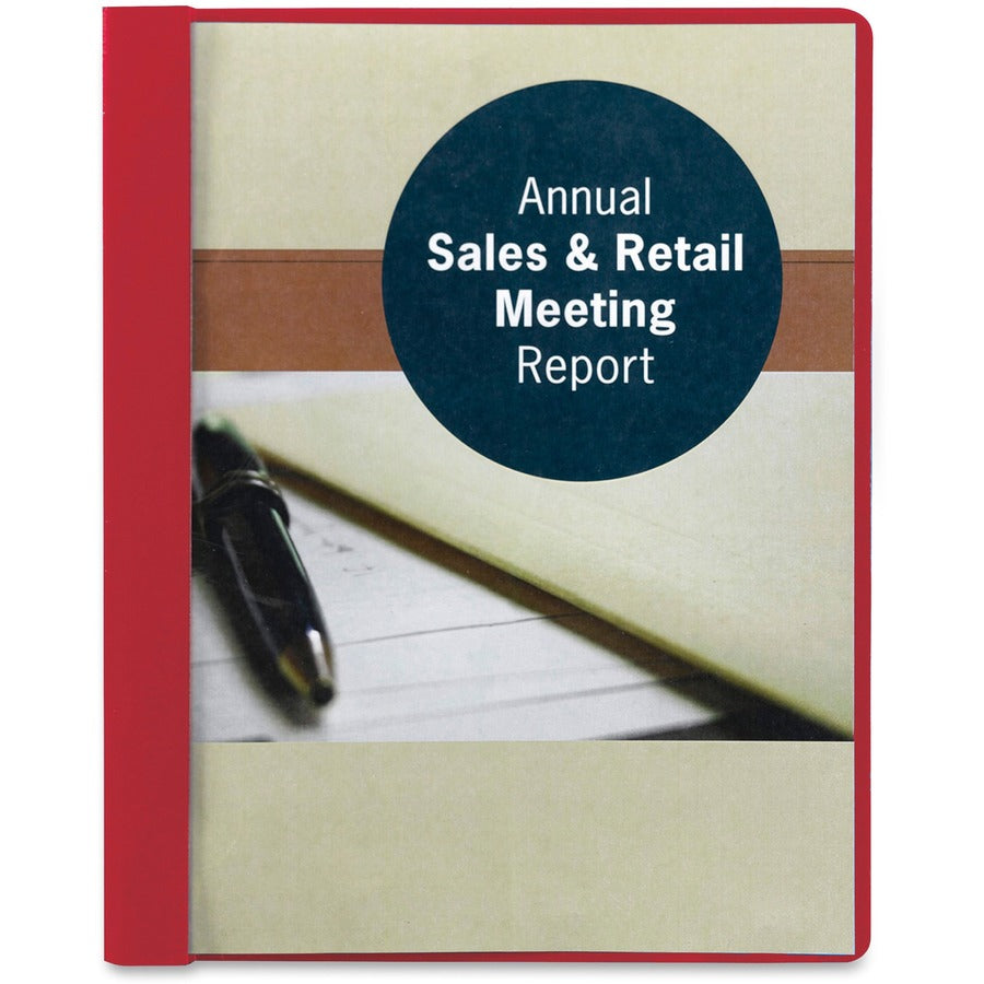 Smead Letter Report Cover - 8 1/2" x 11" - 3 Fastener - 1/2" for Folder - 12 pt. - Vinyl, Metal - Red - 50% Recycled - 25 / Box