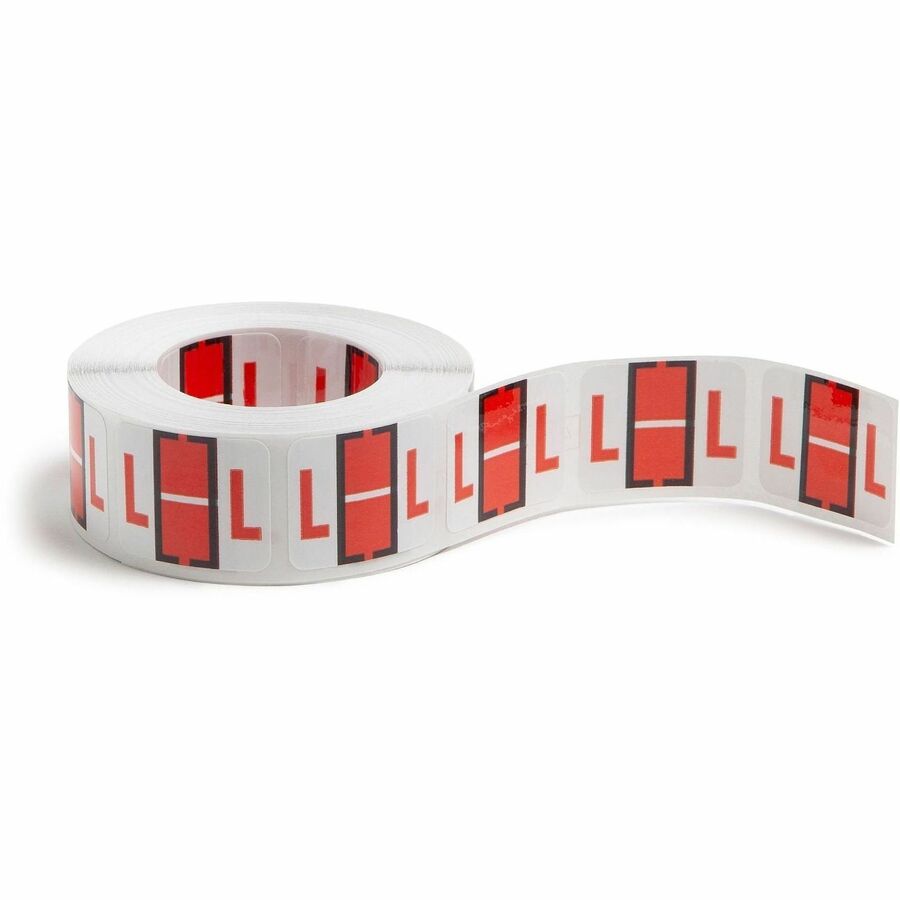 Smead BCCR Bar-Style Color-Coded Labels - L - x 1 1/4" Width x 1" Length - Dark Orange - Laminated - 1 Roll