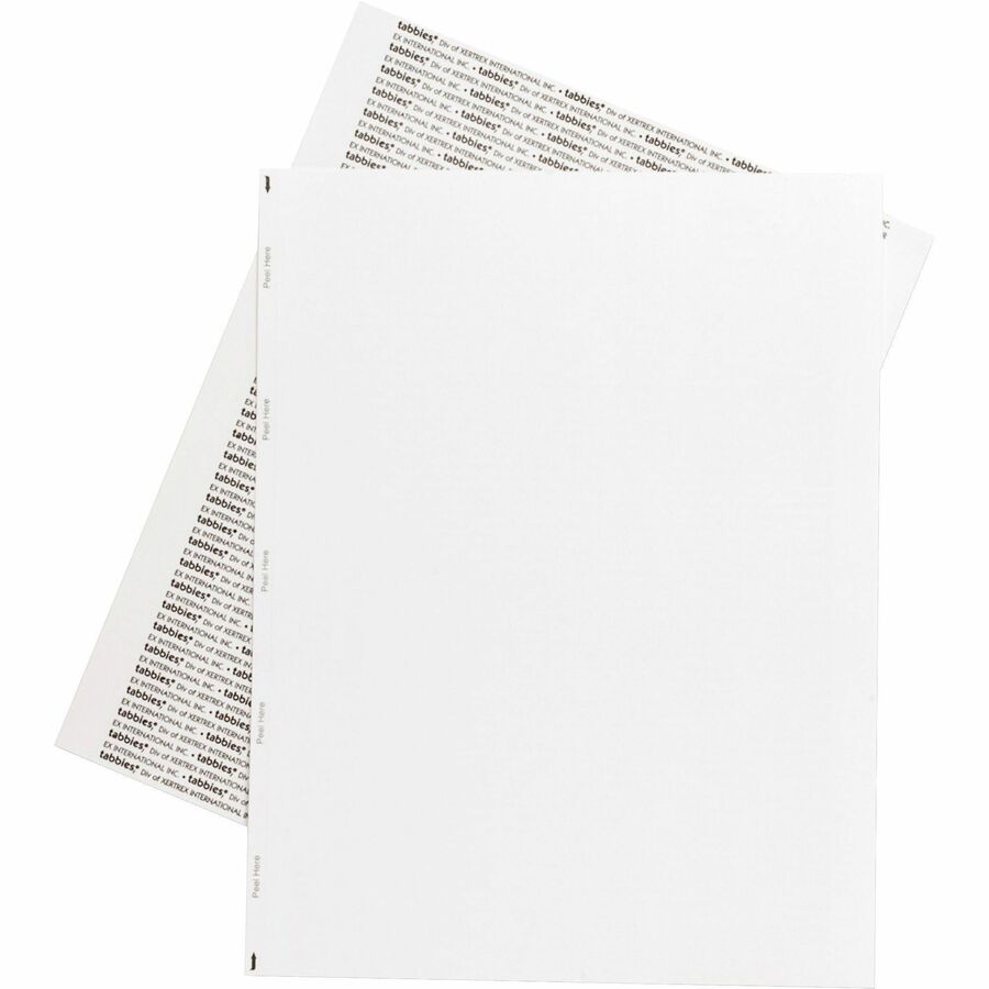 Tabbies Transcription Label Printer Sheets - 8 1/2" Width x 11" Length - Laser - White - 100 / Box