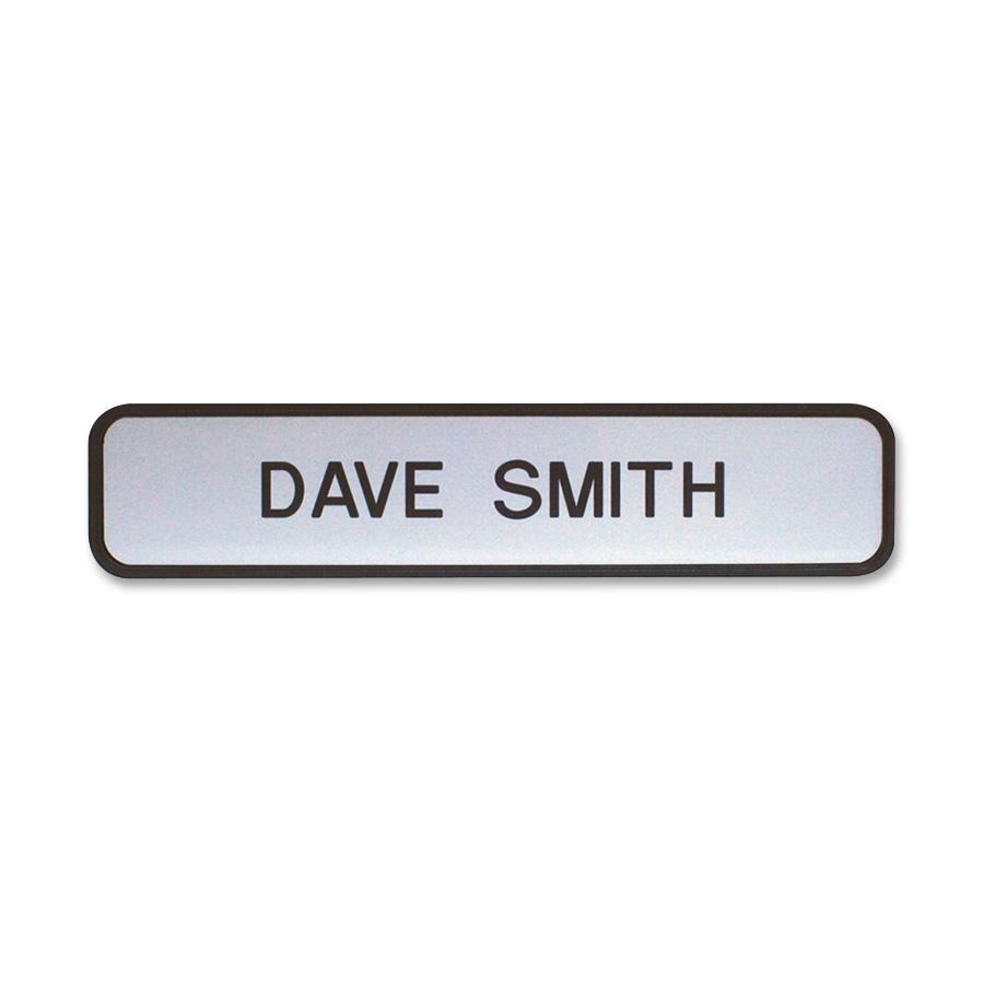 Xstamper Designer Framed Wall/Door Sign - 8" Width x 2" Height - Wall Mountable - Mounting Hardware - Outdoor - Plastic - Black - 1 Each