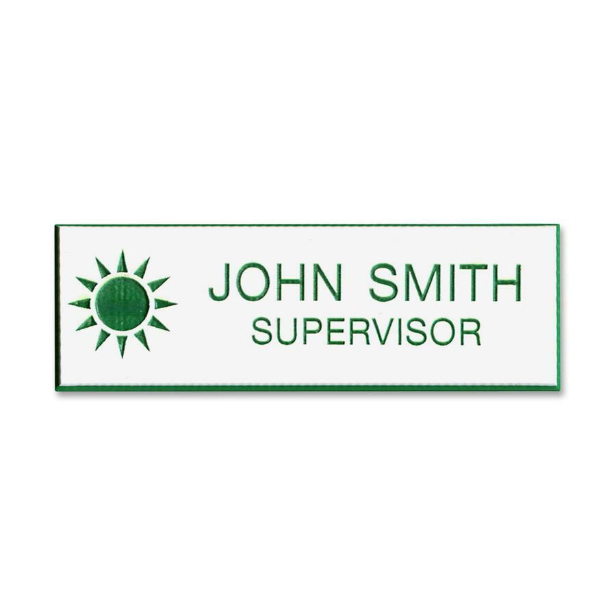 Xstamper Standard Logo Name Badges - 3" Width x 1" Height - Plastic - 1 Each