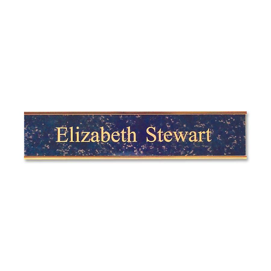 Xstamper Framed Standard Aluminum Wall Sign - 10" Width x 2" Height - Wall Mountable - Indoor, Outdoor - Aluminum - Gold - 1 Each
