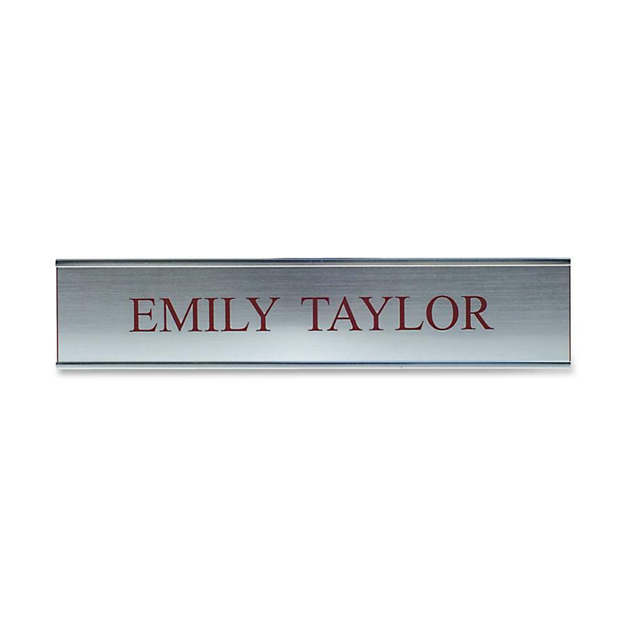 Xstamper Framed Standard Aluminum Wall Sign - 10" Width x 2" Height - Wall Mountable - Indoor, Outdoor - Aluminum - Silver - 1 Each