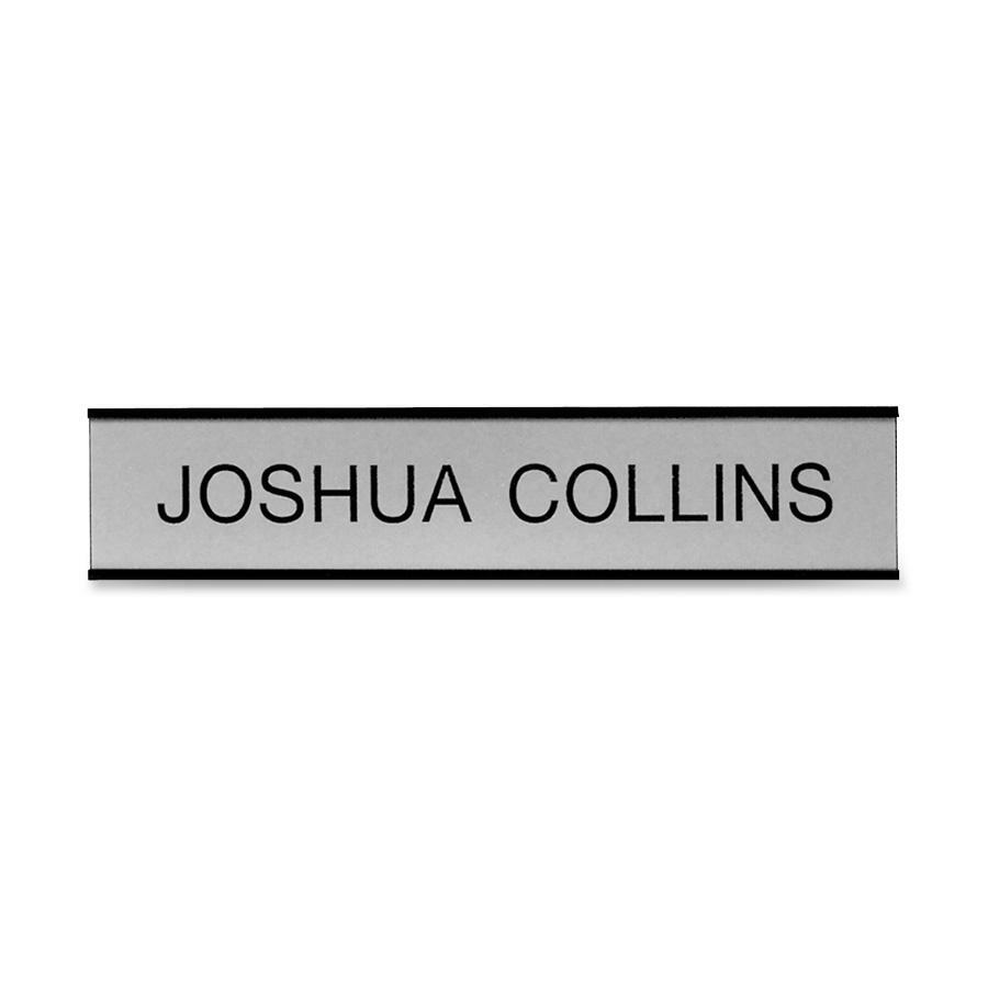 Xstamper Framed Standard Aluminum Wall Sign - 10" Width x 2" Height - Wall Mountable - Indoor, Outdoor - Aluminum - Black - 1 Each