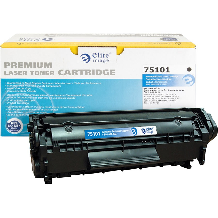 Elite Image Remanufactured Laser Toner Cartridge 12A (Q2612A) - Black - 1 Each - 2000 Pages